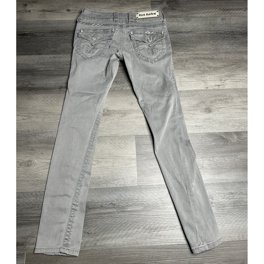 Rock Revival Skinny Jeans Women's Size 26 Gray RPWD31 Flap Pocket Denim